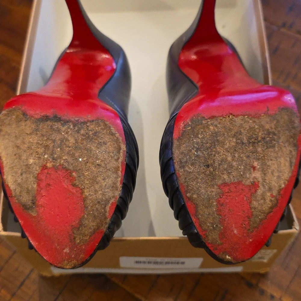 Silver Louboutin Jenny Heels, 36.5 - Picture 6 of 9
